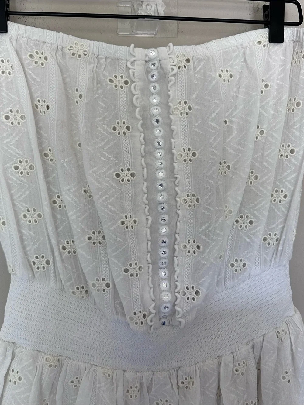RAMY BROOK Strapless White Eyelet Romper - Picture 3 of 9